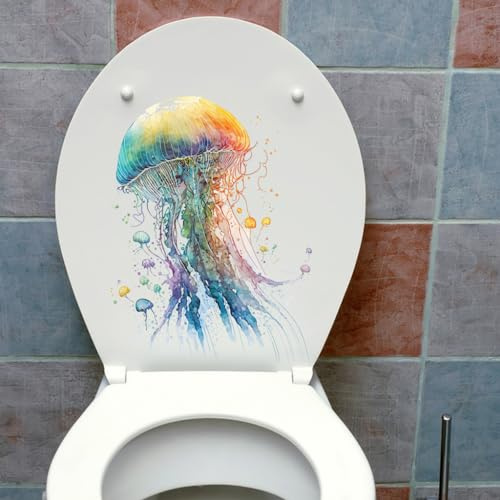 Winhappyhome Kleine Wandaufkleber Fenster Schlafzimmer Wohnzimmer Aufkleber Toilettendeckel Aufkleber Dekoration Abnehmbare Abziehbilder (Qualle)