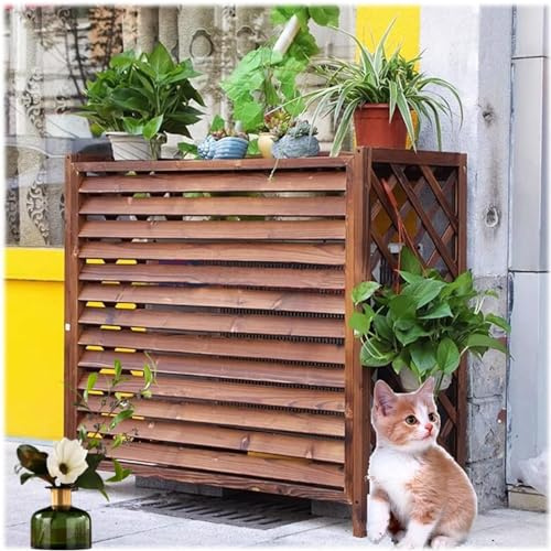 MZQMK Privacy Screens Fence Panels for Outside, Air Conditioner Fence Wood Composter Bin 4 Panels,Outdoor Trash Can Pool Equipment Enclosure Panels(103x43x94cm)