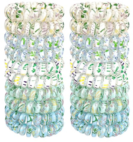 JessLab Cintas Elásticas en Espiral Pequeñas, Pack de 20, Accesorios para el Pelo Duraderos e Impermeables, Ligas para Mujeres, Sin Daño, Aptas para Todo Tipo de Cabello, Mezcla Color 5