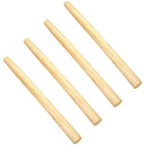 TINEASUR Set 4 Pezzi Manici in Legno Di Acacia 35-40 Cm Impugnatura Antiscivolo Sostituzione Per e Pala Impugnatura Sostituibile Utensili Da Giardino