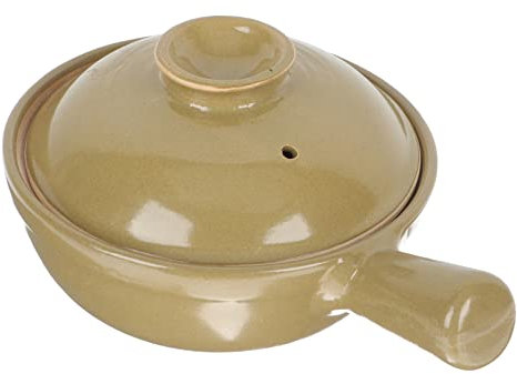 Ciieeo Pentola in Argilla Cinese Manico Singolo Casseruola Tradizionale Per Stufati Zuppe Riso e Noodles Resistente Al Calore e Distribuzione Uniforme Del Calore Per Uso Domestico