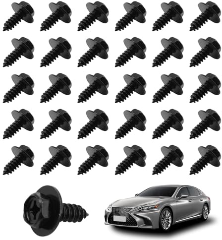 30Pcs Self Tapping Screws Hex Head Tek 22*5mm with Captive Washers for Car | Drilling Screws Zinc Alloy Hex Head Bolts Universal Fastener Screws for Trim Panel Door Panel Bumper Auto Repair Home Improve
