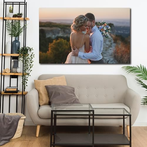 StickersWall Personalised Canvas Photo Canvas Custom Gifts Picture Frame Print Wall Art Gifts For Women A1 A2 A3 A4 (36x22)