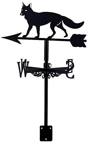 Generic Wetterfahne, Fox Form Wetterfahne Gusseisen Wetter Schaufel Garten Metall Wetterfahne Wetterfahne Ornament Mit Halterung Für Dach Yard