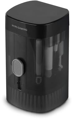 Mars Gaming MA-KIT, Multifunktionellt Rengöringskit 21i1, Kompakt Bärbar Design, Mjuka Borstar Luddfri Duk, Professionellt Rengöringskit för Elektroniska Enheter, Tangentborttagare, Förvaringsväska