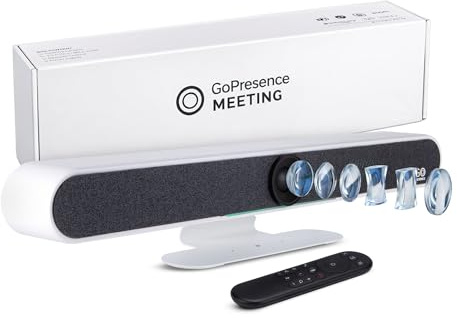 GoPresence All-in-One 4K Video Conferencing Camera System, AI Auto-Tracking, 120° Wide-Angle, 6 Microphones & Dual Speakers, Noise Reduction, USB Plug & Play for Zoom, Teams, Google Meet, PC & Laptop