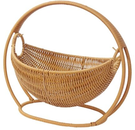 OUNONA Cesta De Tejida Mano Organizador De Frutas Cesta De Picnic Decorativa Para Hogar