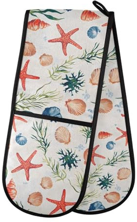 Quteprint Maniques doubles de cuisine matelassées pour cuisine, barbecue, grillades et micro-ondes – Résistants à la chaleur – 17,8 x 88,9 cm de long – Pour cuisine, barbecue, barbecue et micro-ondes