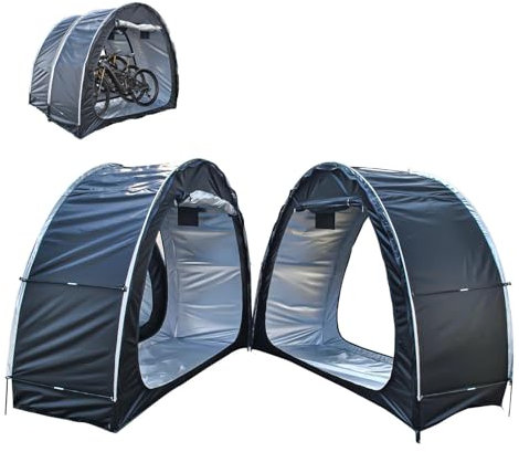 Fxiaobin 2 PCS Box Biciclette può Essere Giuntato Garage Moto per Esterno con Tessuto Oxford 210D PU4000 Impermeabile Garage Moto Box Moto per Esterno,Black