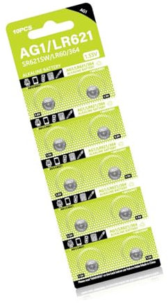 Lot de 10 piles bouton AG1 LR621 LR60 SR621SW SR60 SR60L SR60 L621 TR621 SR621 LR621W 164 CX60 D364 GP364 364A pour montre