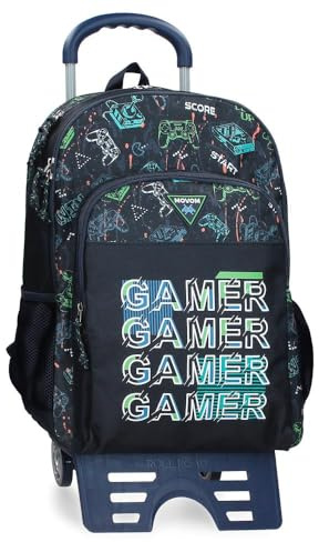 Movom Game Over Mochila Escolar, Negro, 33x46x17 cms