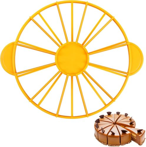 Yellow Double - Sided Cake Portion Marker: 10/12 Slice Divider for Evenly Cut Cheesecakes, Pies & Desserts – Essential Baking Tool for Consistent Slicing