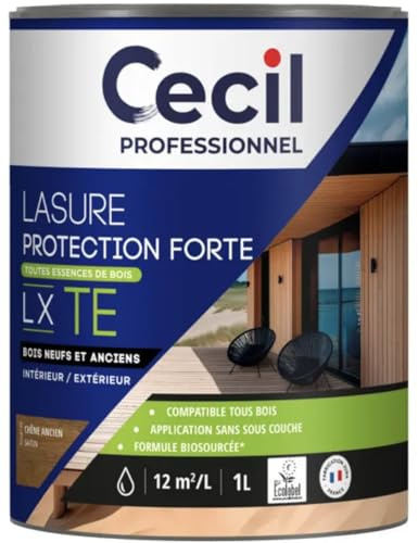 Lasure tous bois Cecil Pro LX TE - 1 Litre (Chene Ancien)