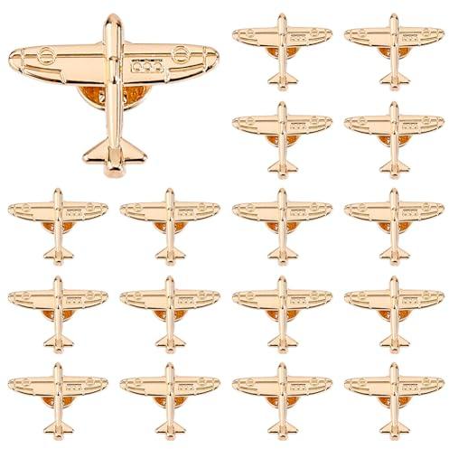 SUPERFINDINGS 20 Stück Anstecknadel Aus Platin Flugzeug Brosche Flugzeug Brosche Dekorative Metallnadeln Flug Anerkennungsgeschenke Massen Flugzeugs Brosches Für Jacke Rucksack 30x24mm