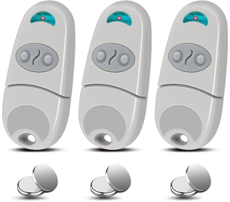 Telecomando per cancello, 433,92 MHz telecomando per porta del garage, telecomando C@me compatibile con 433,92 MHz EV-, NA-, EE, 2 canali (3 pezzi)