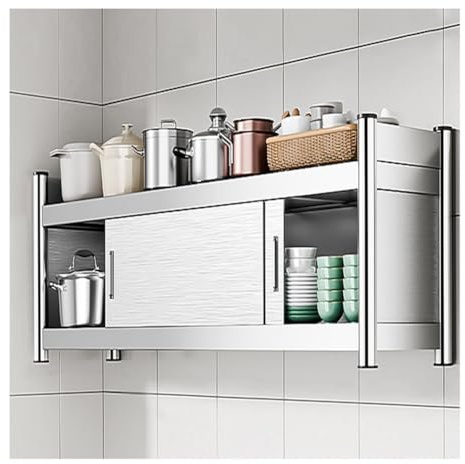 Armadio da cucina in acciaio inox resistente, con porta scorrevole, per ristoranti e alberghi, 120 x 30 x 40 cm, durevole cucina industriale nizer