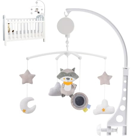 Móvil Portátil para Bebé - Móvil Musical Decorativo para Cuna de Bebé - Juguete Musical Portátil Con Animales Para Bebés Dormitorio Guardería Casa Día