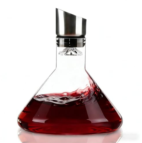 Rotwein Dekanter und Weinkaraffe mit Belüfter, Tropffreies Design für sauberes Einschenken, Ideal als Geschenk für Weinliebhaber 1500ml