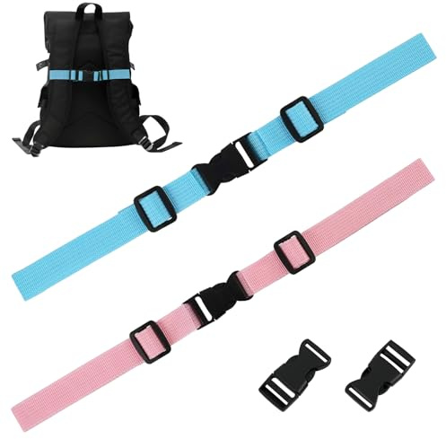 2 Stück Verstellbarer Brustgurt für Rucksack, Plastik Rucksackriemen mit Schnellverschluss, Rutschfester Brustgurt für Schultasche, Kinder Brustgurt für Wandern und Jogging, Universal Brustgurt