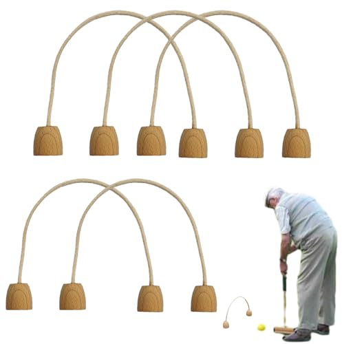Krocket-Set – 18 x 15 cm Spieler-Wickets, Baumwollholzspiel, weiches 5-teiliges robustes Design mit stabiler Konstruktion, Rasen-Sportausrüstung für Hinterhof-Wettbewerb und Teenager-Familienspaß