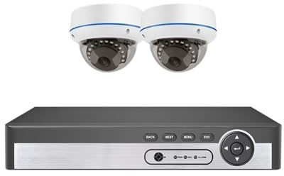 8CH 4MP 5MP POE Dome Security IP Camera System Vandal-proof Indoor Home CCTV Video Record Surveillance Protection Kit Motion Detection(None,8CH NVR 2PCS 5MP CAM)