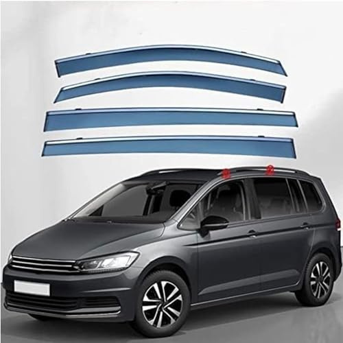 WangWeiY 4 Stück Windabweiser für Touran 5T 2016+, Car Comfort Windabweiser Rauchabweiser Auto Seitenfenster Visier Abweiser