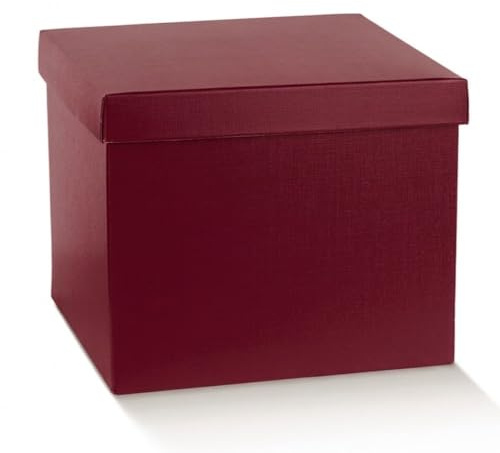 Generico Grande scatola elegante misura 30x30x24 cm Scatola cartone Fondo e Coperchio rinforzata VARI COLORI ottima per bomboniere e regali (Bordeaux)