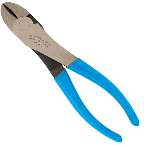 Channellock Diagonal Cutting Plier 447 - Curved Jaw, Side-Cutting - 7.5-Inch