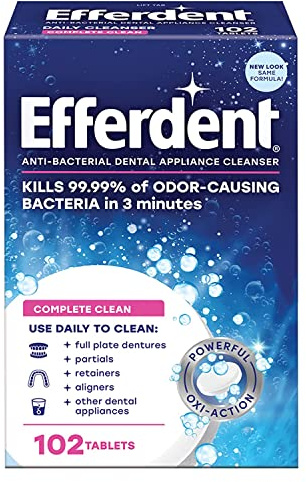 Efferdent Denture Cleanser Tablets, Complete Clean, 102 Tablets | Pack of 2
