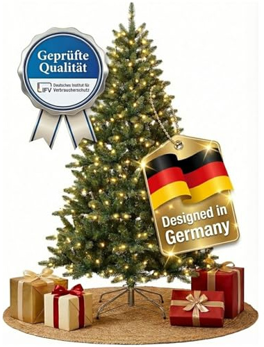 XENOTEC Weihnachtsbaum 210cm - Künstlicher Weihnachtsbaum mit Beleuchtung - Tannenbaum Künstlich/Weihnachtsbaum Künstlich - Christmas Tree/Christbaum