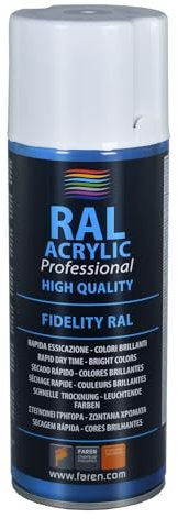FAREN RAL ACRYLIC, Vernice spray Acrilica 100%, Smalto FIDELITY RAL, Colori Brillanti a Rapida Essiccazione, 400ml (RAL 5005 BLU SEGNALE)(1pz)