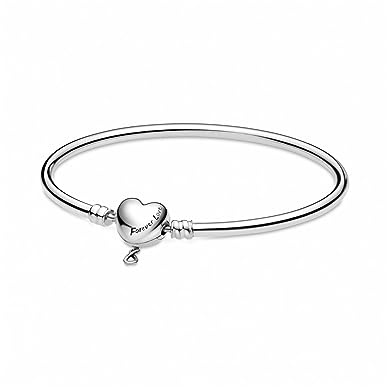 PANDORA Damen-Armband Moments Sterling Silber Herz Verschluss Inifito Silber 17 cm Modern 598891C00, Silber, 17 cm, Modern