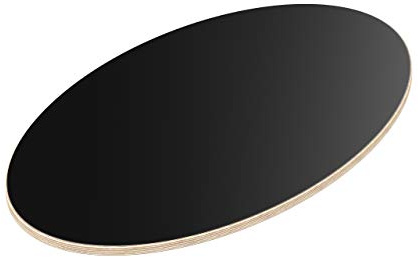 AUPROTEC 18mm Plateau de Table noir 500 mm x 300 mm elliptique Contreplaqué revêtu en mélamine 40cm-200cm au choix Panneau de Contreplaqué en Bouleau : 50x30 cm