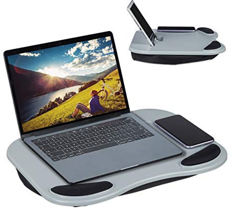 relaxdays Laptop-Kissen, ergonomisches Tablet, Knie, Bett und Sofa, für 11-Zoll-Tablets, 32 x 44 x 6 cm, Grau