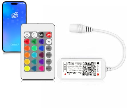 Arotelicht RGB Controller LED striscia di luce,Controllo tramite app/controllore remoto,controllo dimmer per sistema Android/iOS,striscia di luci LED,5V/12V/24V, RGB (4 foro stenopeico