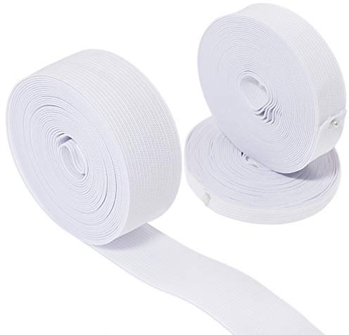 SHOWLL 15 Meter Gummiband Zum Nähen weiß 10mm 20mm 30mm Elastisches Band 3 Stück Für DIY-Handwerk, Handbuch, Hohe Elastizität, Bequem, Langlebig Und Nicht Leicht Zu Verformen