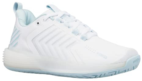 K-Swiss Women's Ultrashot 3 Grass Tennis Shoe, White/Blue Glow, 10