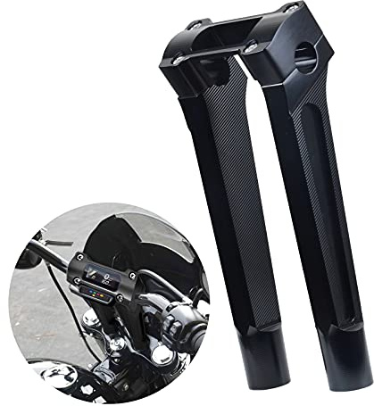 Goldfire Riser dritti per manubrio monopezzo per Harley M8 Softail Street Bob 2018 2019 2020 2021 (nero, 10 pollici)