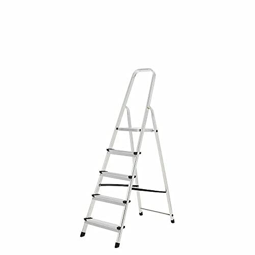 Escalera de Aluminio Plegable multifunción Antideslizante, Ligera y Resistente (5 Peldaños)