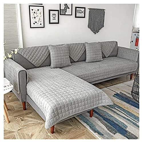 JORTUIO Sofabezug Ecksofa Couchbezug Sofaiberwurf l Form Eckcouch 3/2 Sitzer Sofaschutz Schonbezug Sofaschoner rutschfest Hund Katze Sofabezügen- Grau (Color : A, Size : 110x160cm1pc)