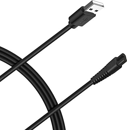 Charger Cable Power Cord Compatible with Hatteker Hair Clipper Cordless Razor Beard Trimmer Shaver RFC-588 RFC-598 RFC-686 RFC-695 RFC-690 RFC-692 RSCX-9598 RSCX-7568 Black Cable 4.9FT