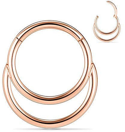 AROWRO 16G Septum Clicker Schmuck Daith Ohrringe Doppelnasenring 316L Chirurgischer Stahlknorpel Ohrringe Daith Turm Helix Tragus Piercing Schmuck für Frauen Mädchen
