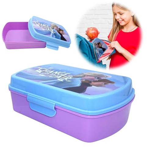 Portapranzo per bambini Frozen con personaggi dei cartoni animati, contenitore per snack in plastica di supereroi per la scuola, per bambini, dimensioni 16 cm