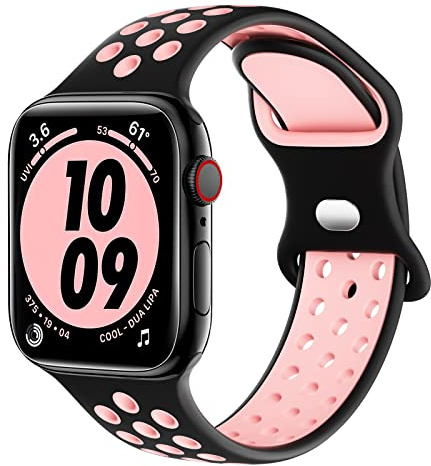 Higgs Sport Strap Compatible with Apple Watch Strap 44mm 45mm 46mm 42mm 49mm 40mm 38mm 41mm, Breathable Silicone Double Hole Band for iWatch Strap Series 11 10 9 8 7 6 5 4 SE Ultra 3 2 1