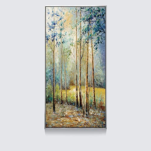 Acrylbilder, Grüne Textur Waldpflanze Naturlandschaft Moderne Abstrakte Vertikale Kunstwerke 100 % Original Handgemalte Ölgemälde Auf Leinwand Wandkunst Für Wohnzimmer Schlafzimmer Büro Wohnku