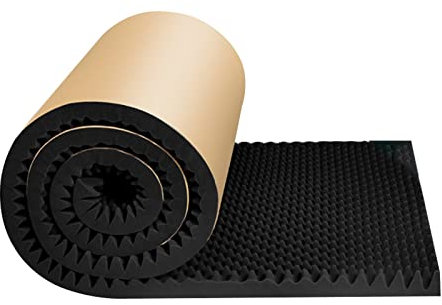 HARICSET 7cm Dick Akkustik Platten Noppenschaumstoff Akustik Schaumstoff Dämmung für Tonstudio YouTube-Raum Schallabsorbierende Dämpfungswand Schaumpyramide(Color:Schwarz)