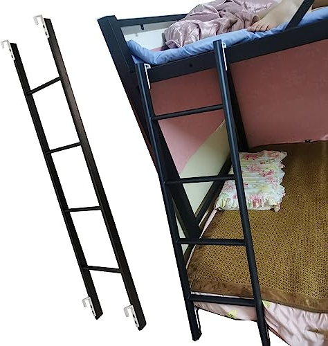 Scaletta Letto a Castello Sostituzione Della Scala del Letto a Castello Nera, Solo Scala a Castello per Roulotte Camper, Scala a Pioli In Metallo da 45/50/55/59 per Soppalco Dormitorio Domestico,