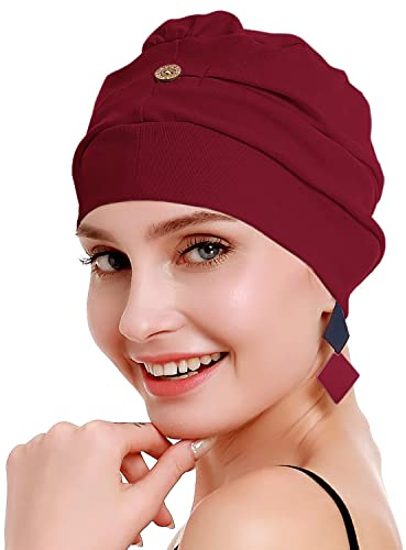 osvyo Baumwoll Chemo Kopfbedeckung für Damen mit Krebs und Haarausfall, Mütze aus Baumwolle, Leichte Kopfbedeckung, Versiegelte Verpackung