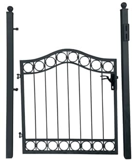 Gartentür Tor Pforte Zauntür Metall Eisen Anello-GT100/120S Schloss Feuer Verzinkt P.-Set 60 anthrazit grau 100 cm 1m