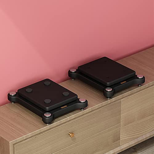Pieds d'Enceintes Supports d'enceintes de Bureau pour étagère, pour Supports de Moniteur de Haut-parleurs de Bureau et de Haut-parleurs Satellites HiFi Home-Cinéma, avec Patins antidérapants en Caou